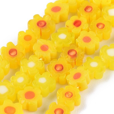 Handmade Millefiori Glass Bead Strands X-LAMP-J035-6mm-06-1
