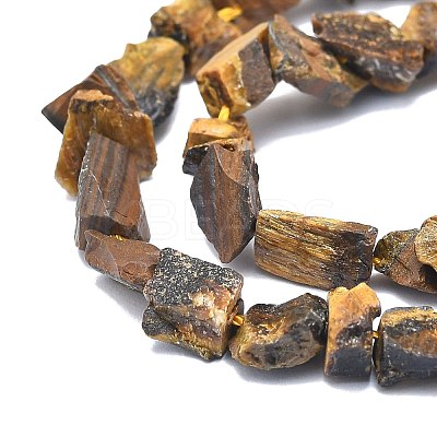 Raw Rough Natural Tiger Eye Beads Strands G-I279-B18-1