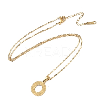 Ion Plating(IP) Initial Letter 304 Stainless Steel Pendant Necklaces NJEW-M199-01G-O-1