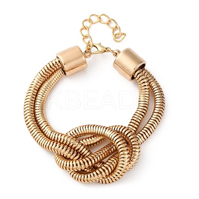 Iron Shake Chain Knotted Bracelets for Women BJEW-U042-01G-1