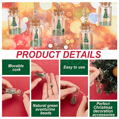 16Pcs Natural Green Aventurine Beaded Wishing Bottle European Dangle Large Hole Pendants FIND-OC0002-65-1