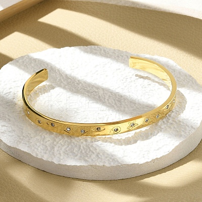304 Stainless Steel Cuff Bangles BJEW-P348-02B-G-1