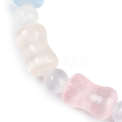 Natural Selenite Beaded Stretch Bracelets for Women BJEW-F481-02-1