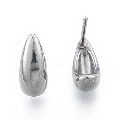 Non-Tarnish 304 Stainless Steel Teardrop Stud Earrings for Women EJEW-N052-01P-1