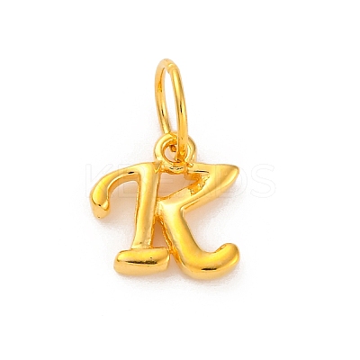 925 Sterling Silver Letter Charms with Jump Rings LS-STER-R008-01G-K-1