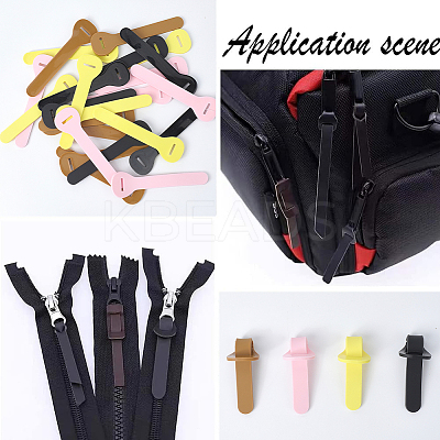 24Pcs 4 Colors PVC Zipper Pull Tabs PVC-GF0001-02B-02-1