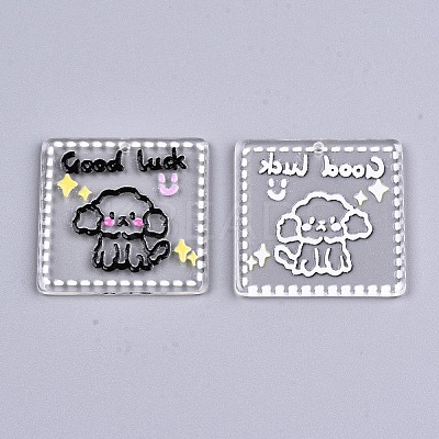 Transparent Acrylic Pendants KY-T022-45-1