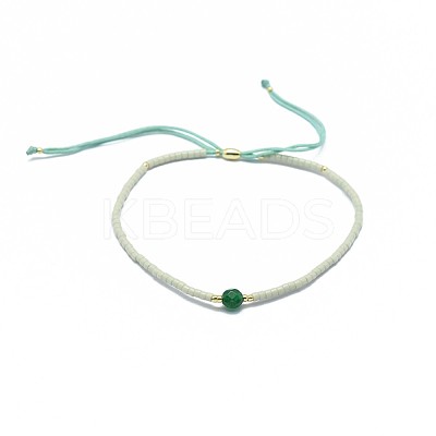 Adjustable Natural Agate Braided Bead Bracelets BJEW-F391-A15-1