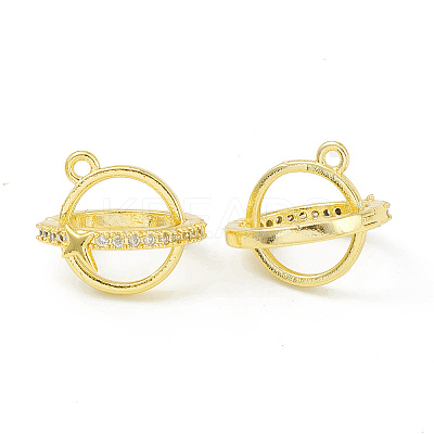 Rack Plating Brass Pave Clear Cubic Zirconia Bead Cage Pendants KK-G464-10G-1