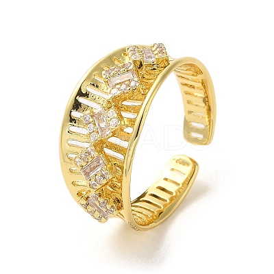 Brass Micro Pave Cubic Zirconia Adjustable Rings RJEW-K259-01B-G-1