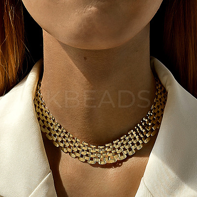 Alloy Mesh Chain Choker Necklaces for Women FS-WGFCB03-03-1