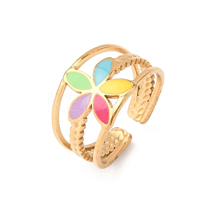 304 Stainless Steel Cuff Rings for Women LS-RJEW-D334-02C-G-1