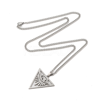201 Stainless Steel Pendant Necklaces for Women NJEW-U018-01P-06-1
