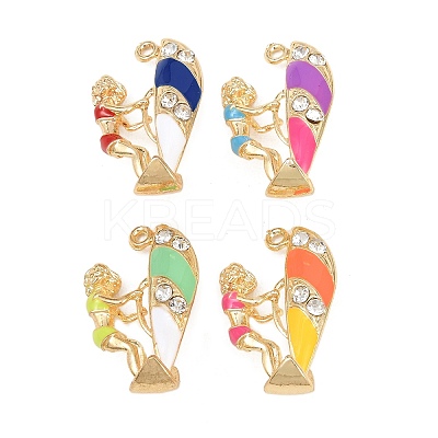 Alloy Enamel Rhinestone Pendants FIND-B062-10G-1