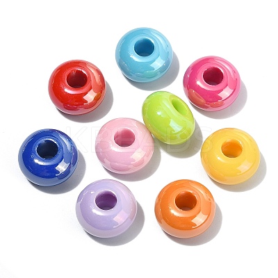 Opaque Acrylic European Beads FIND-CJC0003-66-1