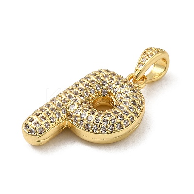 Brass Micro Pave Cubic Zirconia Pendants KK-E061-03G-16-1