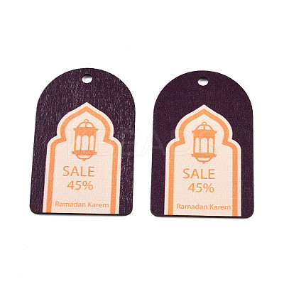 Single-Sided Printed Wood European Big Pendants WOOD-N005-94D-1