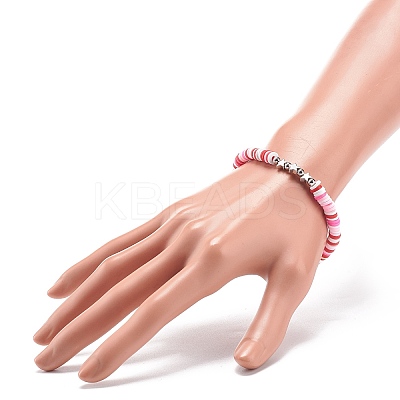 4Pcs 4 Color Handmade Polymer Clay Disc Surfer Bracelets Set BJEW-JB08799-1