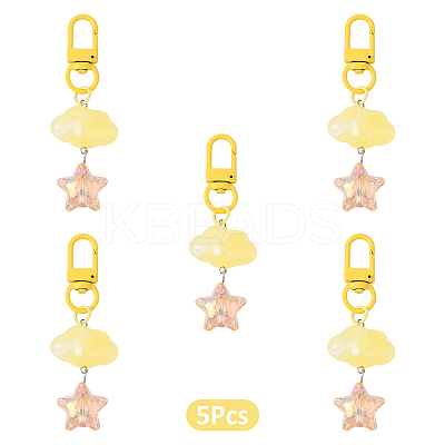 Cloud with Star Acrylic Pendant Decoraions HJEW-YW00184-02-1