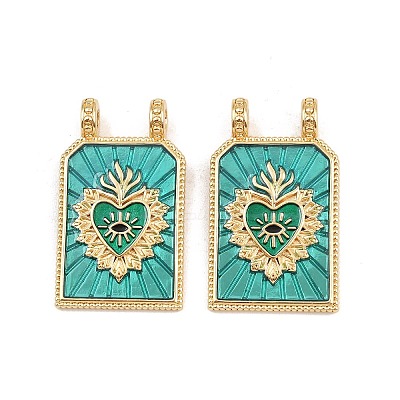 Brass Enamel Pendants X-KK-B157-28A-G-1