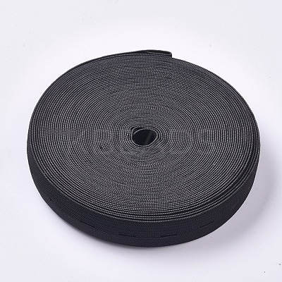 Flat Elastic Cord/Bands with Buttonhole X-OCOR-WH0052-40A-1