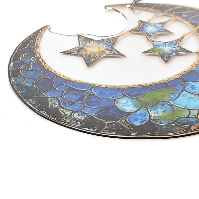 Stained Acrylic & Iron Suncatchers HJEW-F022-01E-1