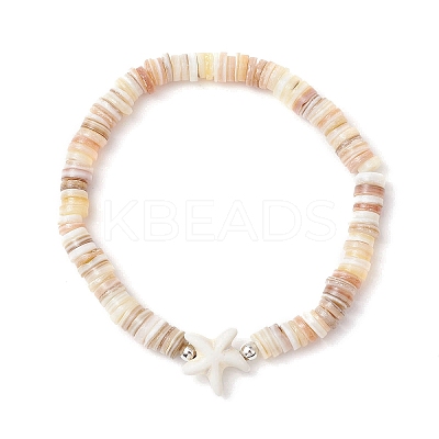 Natural Cultured Freshwater Pearl & Synthetic Turquoise Beads Stretch Bracelets BJEW-JB11875-1