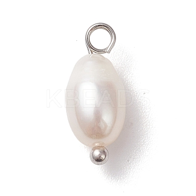 Natural Cultured Freshwater Pearl Rice Charms PALLOY-JF04643-02-1