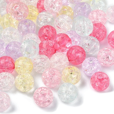 100Pcs Transparent Crackle Acrylic Beads CACR-YW0001-13-1