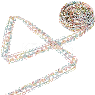 5 Yards Flower Polyester Lace Ribbon OCOR-GF0004-95C-1