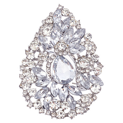 1Pc Alloy Rhinestone Brooches JEWB-MA0001-02B-1