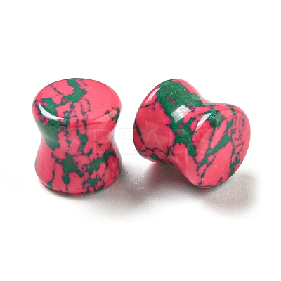 Synthetic Ruby in Zoisite Ear Gauges Flesh Tunnels Plugs EJEW-P293-02D-1