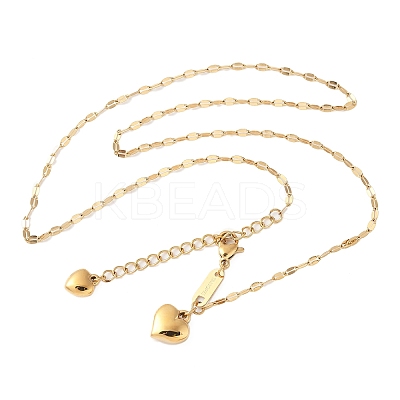 304 Stainless Steel Double Heart Pendant Necklaces for Women NJEW-U045-01G-1