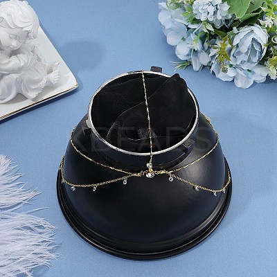 Alloy with Rhinestone Hair Chain DIY-WH20058-11G-1