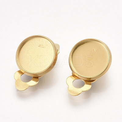201 Stainless Steel Clip-on Earring Findings X-STAS-T045-34B-G-1