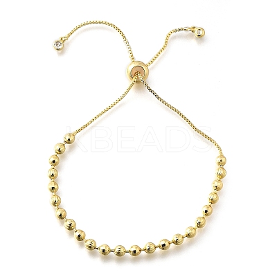 Brass Round Beads Slider Bracelets for Women BJEW-D317-13D-G-1