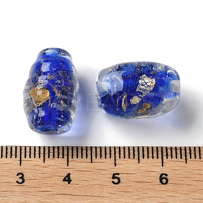 Handmade Gold Sand Lampwork Beads Strand LAMP-Z007-05D-1