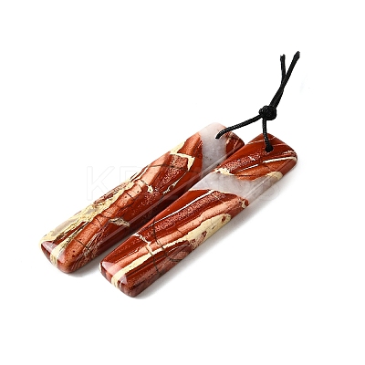 Natural Red Rainbow Jasper Pendants G-L617-I06-10x48mm-1