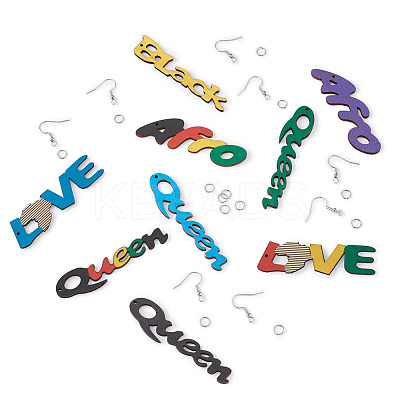 DIY Word Style Earring Making Kits DIY-TA0008-61-1
