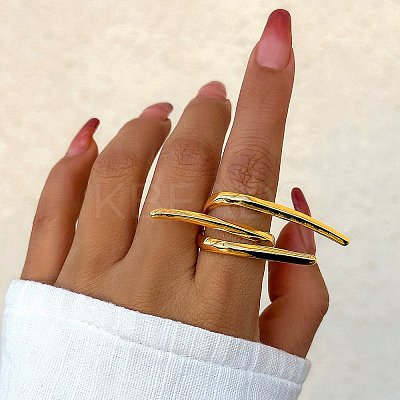 Alloy Open Cuff Rings for Women RJEW-S412-04G-04-1