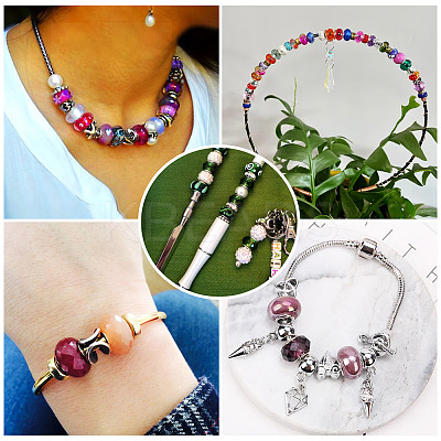 120Pcs 4 Styles Transparent & Opaque Large Hole Acrylic European Beads PACR-TA0001-14-1