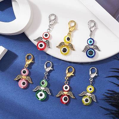 Ecil Eye Angel Resin Pendant Decorations HJEW-JM01514-1