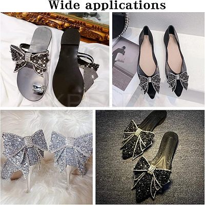 2Pcs Resin Rhinestone Bowknot Shoes Charms FIND-CA0004-74-1
