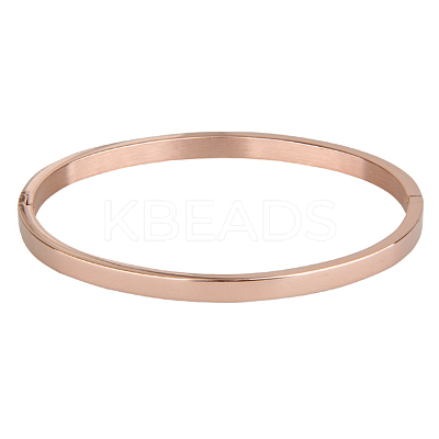 Ion Plating(IP) 304 Stainless Steel Bangles BJEW-E277-42A-RG-1