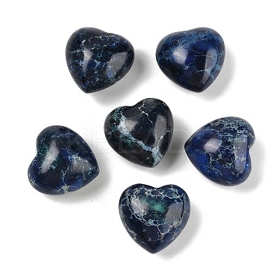 Dyed Natural Imperial Jasper Heart Palm Stone G-Q021-03A-1