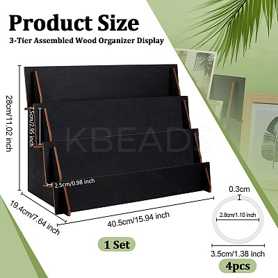 1 Set 3-Tier Assembled Wood Organizer Display Riser Holder Rack ODIS-OC0001-92-1