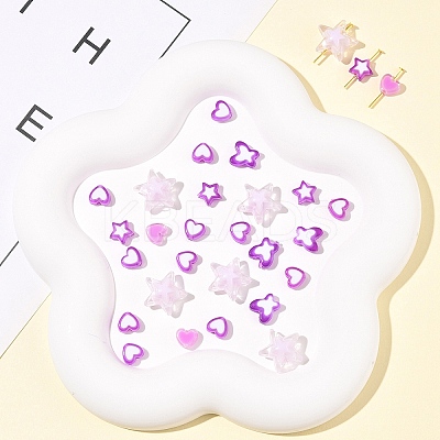 200Pcs 5 Styles Transparent Acrylic Beads TACR-FS0001-54D-1