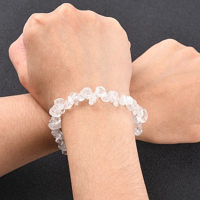 Valentines Day for Lovers Ideas Crystal Chips Stretch Bracelets X-BJEW-JB01308-07-1