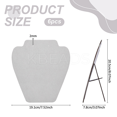 Bust Shaped Velvet Necklaces Jewelry Display Stands ODIS-WH0043-159A-1