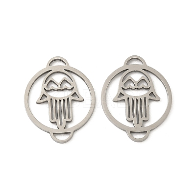 201 Stainless Steel Laser Cut Ring with Hamsa Hand Links STAS-P428-09P-1
